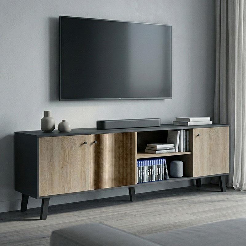 Έπιπλο τηλεόρασης Tuscany sonoma - ανθρακί 180x41x51εκ Έπιπλο τηλεόρασης Tuscany sonoma - ανθρακί 180x41x51εκ
