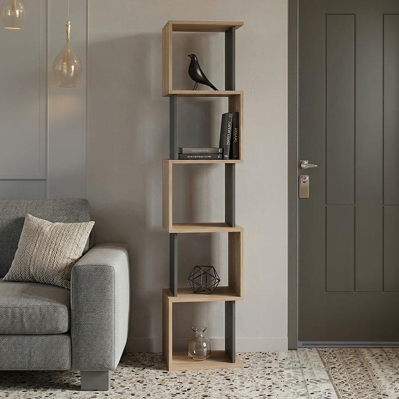 Βιβλιοθήκη Cubik sonoma- ανθρακί 35x30x161εκ