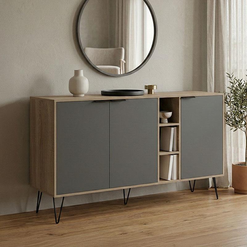 Μπουφές Balain sonoma-ανθρακί 142x35.5x83εκ Μπουφές Balain sonoma-ανθρακί 142x35.5x83εκ