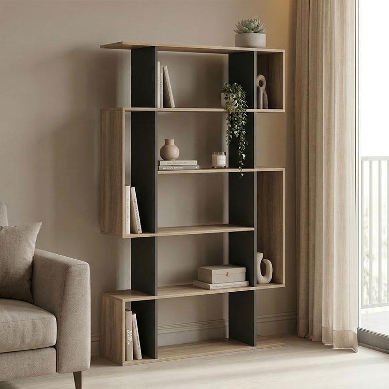 Βιβλιοθήκη Mito sonoma-ανθρακί 108.5x25x161εκ