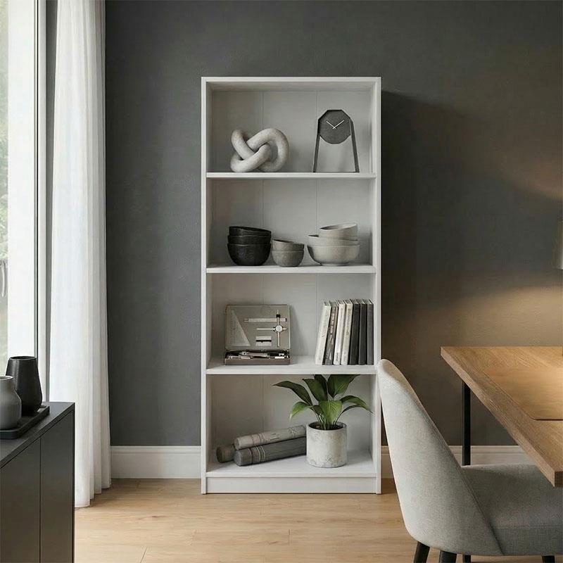 Βιβλιοθήκη Kendy λευκό 60x30x167εκ