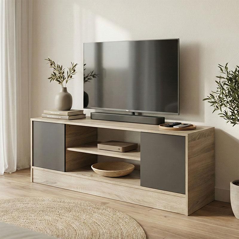 Έπιπλο τηλεόρασης Sasa sonoma - ανθρακί 120x35x41.5εκ Έπιπλο τηλεόρασης Sasa sonoma - ανθρακί 120x35x41.5εκ
