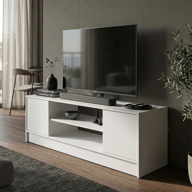 Έπιπλο τηλεόρασης Sasa λευκό 120x35x41.5εκ Έπιπλο τηλεόρασης Sasa λευκό 120x35x41.5εκ