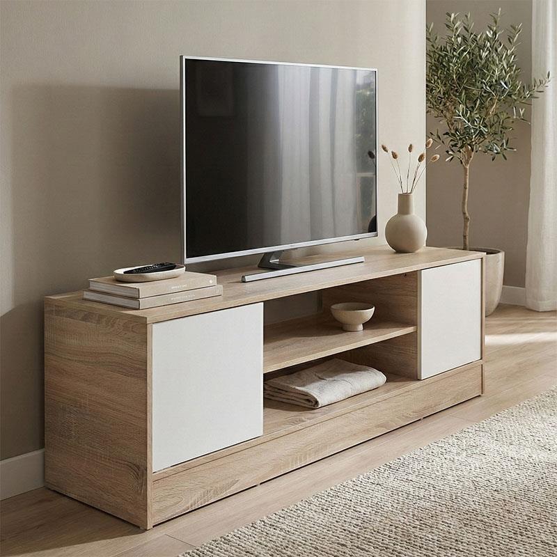 Έπιπλο τηλεόρασης Sasa sonoma - λευκό 120x35x41.5εκ Έπιπλο τηλεόρασης Sasa sonoma - λευκό 120x35x41.5εκ
