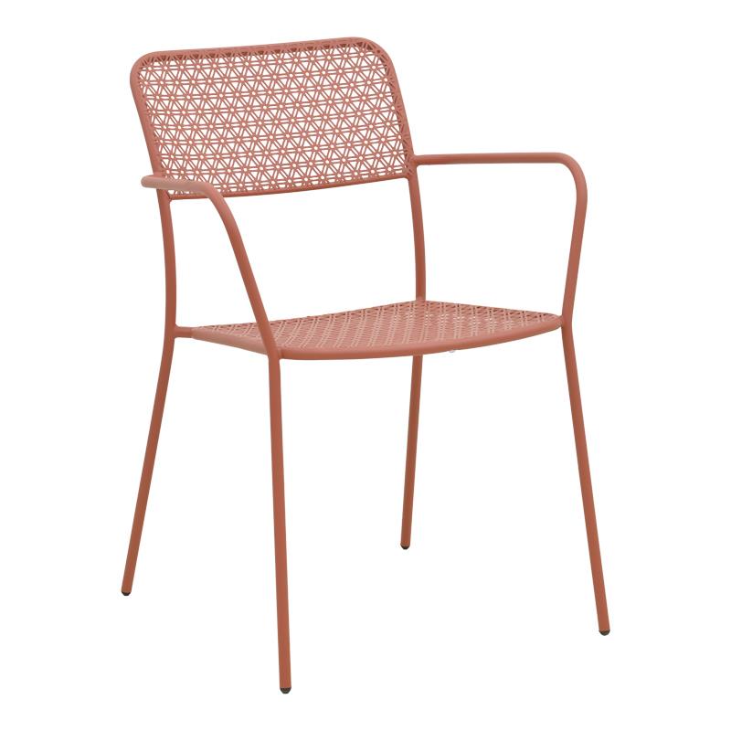Καρέκλα Πολυθρόνα Federal στοιβαζόμενη terracotta μέταλλο 57x58x81.5εκ Καρέκλα Πολυθρόνα Federal στοιβαζόμενη terracotta μέταλλο 57x58x81.5εκ
