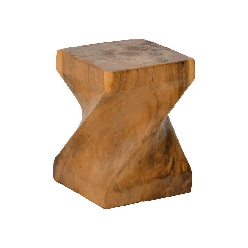 Σκαμπό Twister suar ξύλο σε φυσική απόχρωση 30x30x45εκ