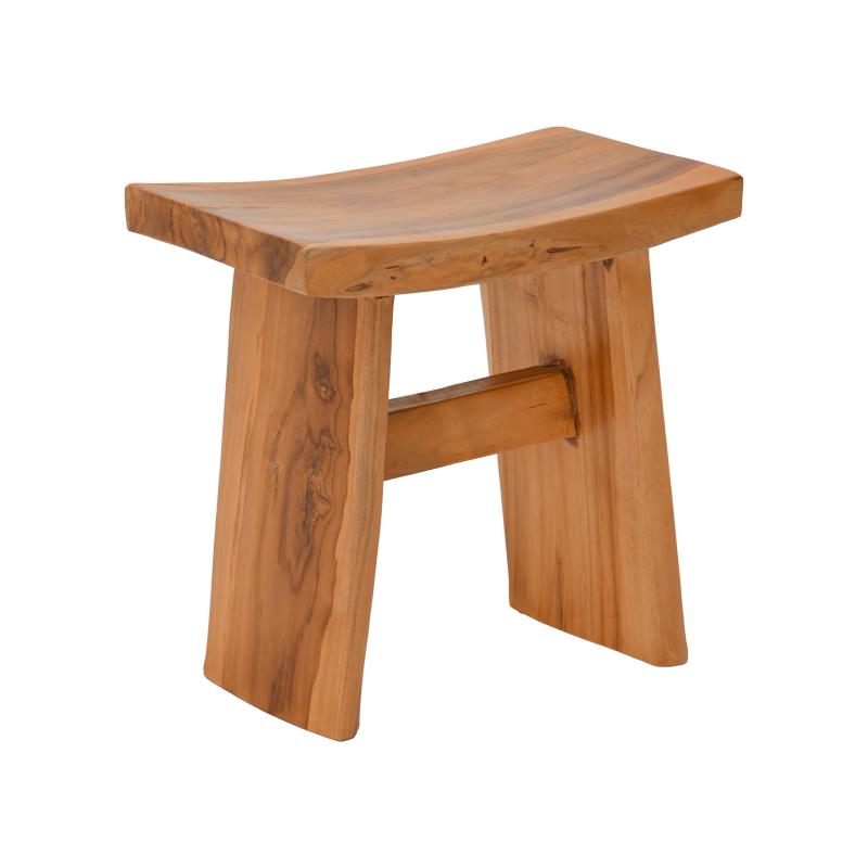Σκαμπό Borbe teak ξύλο σε φυσική απόχρωση 45x28x45εκ