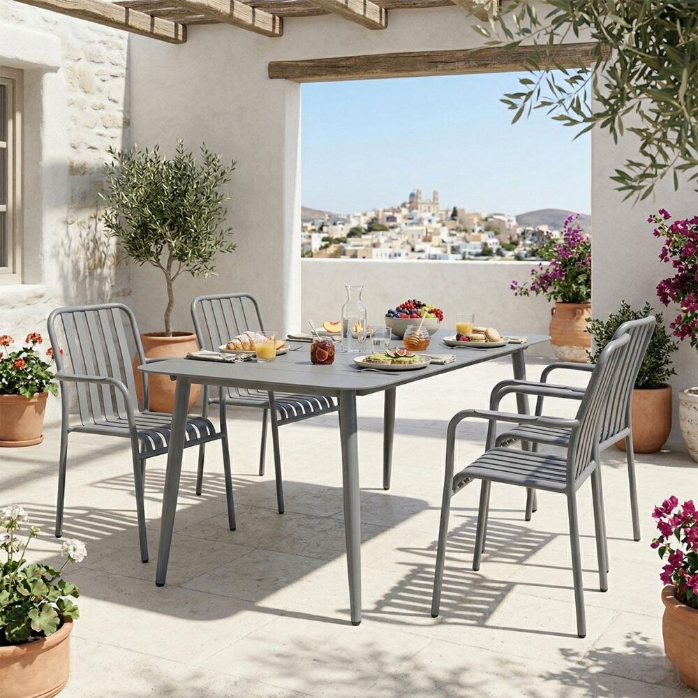 Σετ Τραπεζαρία Heven Vista 5τεμ ανθρακί αλουμίνιο 150x80x72εκ. Σετ Τραπεζαρία Heven Vista 5τεμ ανθρακί αλουμίνιο 150x80x72εκ.