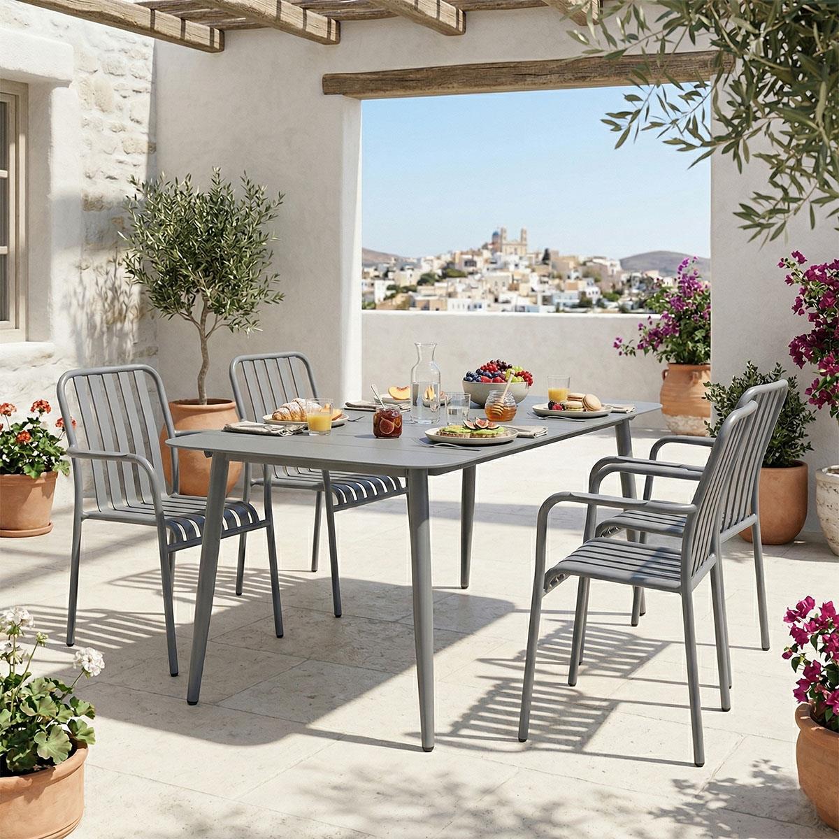 Σετ Τραπεζαρία Heven Vista 5τεμ ανθρακί αλουμίνιο 150x80x72εκ. Σετ Τραπεζαρία Heven Vista 5τεμ ανθρακί αλουμίνιο 150x80x72εκ.