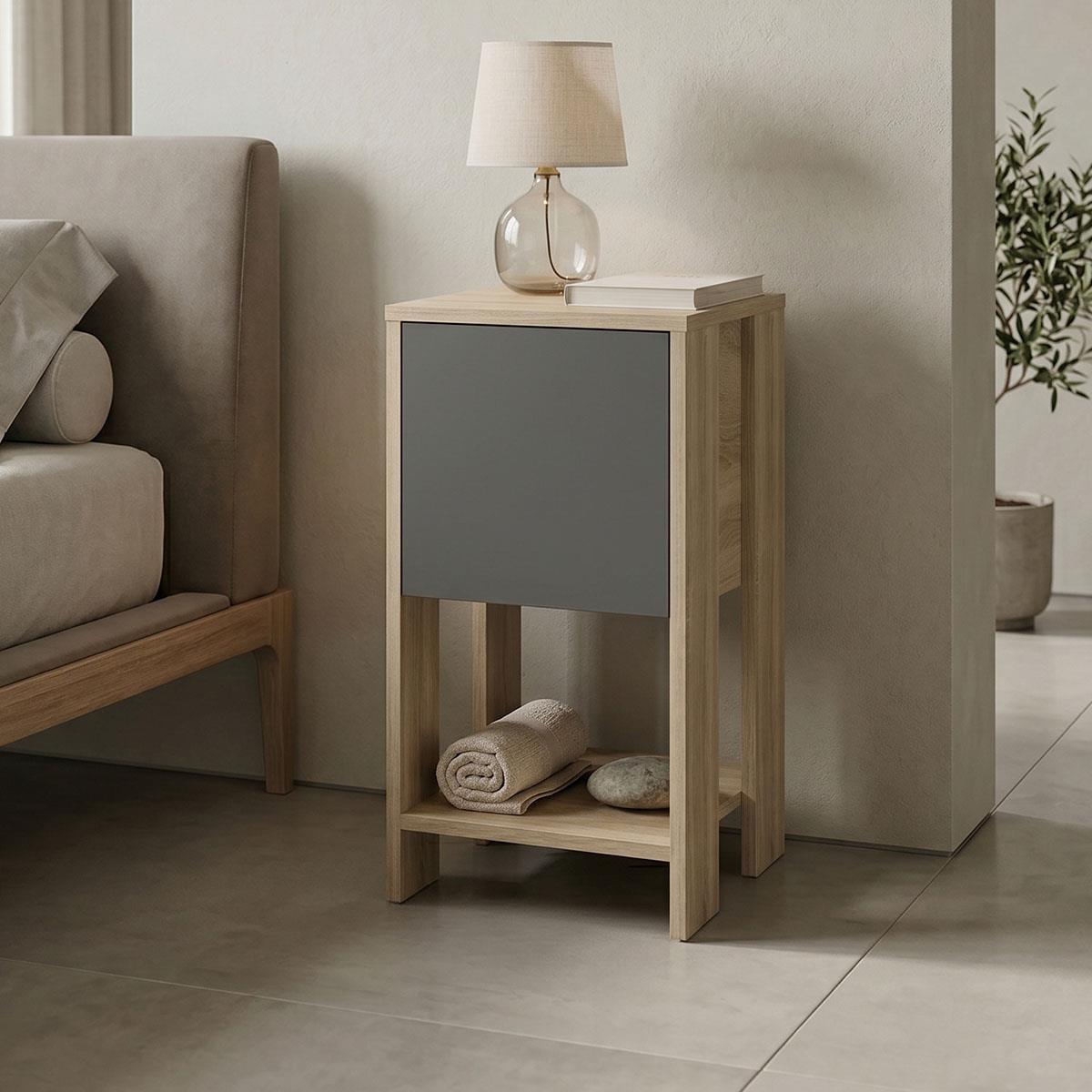 Κομοδίνο Reppo sonoma - ανθρακί 30x30x55Υεκ. Κομοδίνο Reppo sonoma - ανθρακί 30x30x55Υεκ.