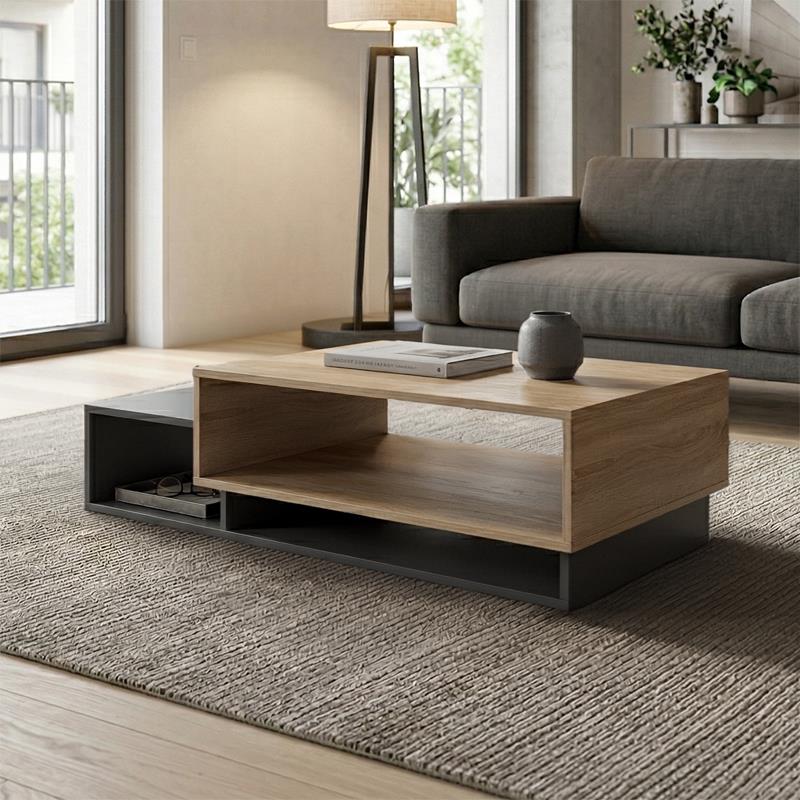Τραπεζάκι σαλονιού Dekost σε sonoma - ανθρακί 105x50x32Υεκ. Τραπεζάκι σαλονιού Dekost σε sonoma - ανθρακί 105x50x32Υεκ.