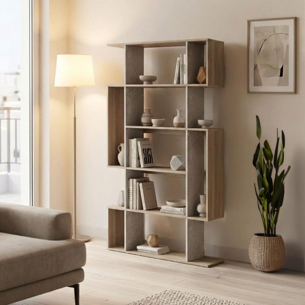 Βιβλιοθήκη Mito sonoma - μπεζ μαρμάρου 108.5x25x161Υεκ. Βιβλιοθήκη Mito sonoma - μπεζ μαρμάρου 108.5x25x161Υεκ.