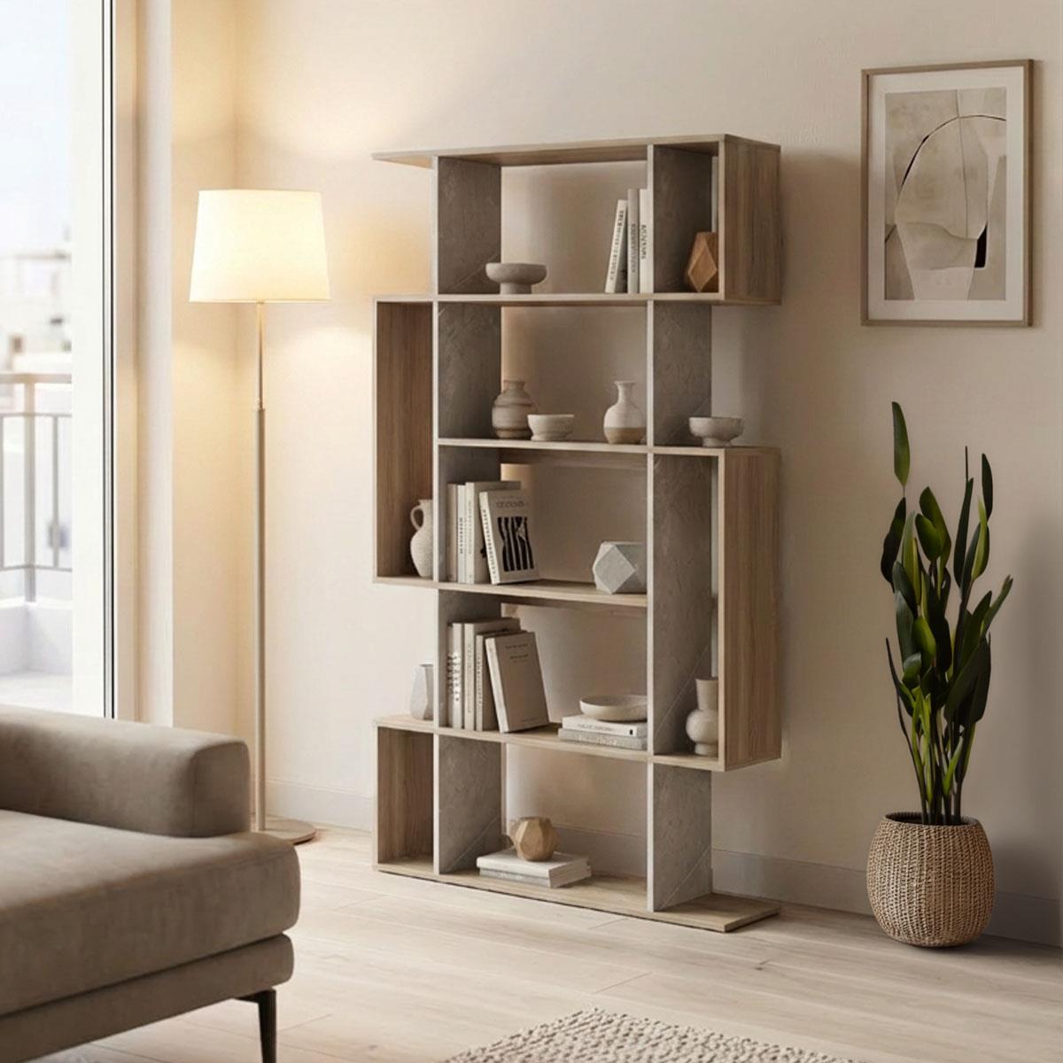 Βιβλιοθήκη Mito sonoma - μπεζ μαρμάρου 108.5x25x161Υεκ.
