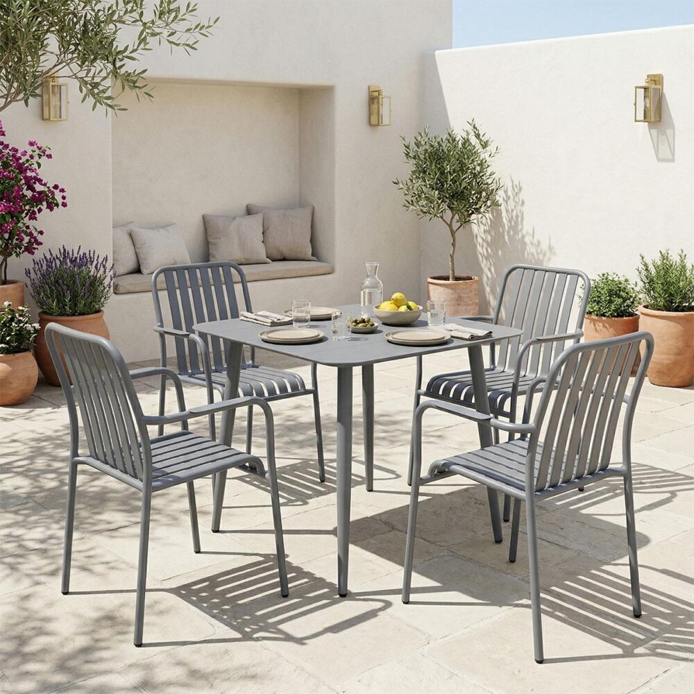 Σετ Τραπεζαρία Heven Vista 5τεμ ανθρακί αλουμίνιο 80x80x72Υεκ. Σετ Τραπεζαρία Heven Vista 5τεμ ανθρακί αλουμίνιο 80x80x72Υεκ.