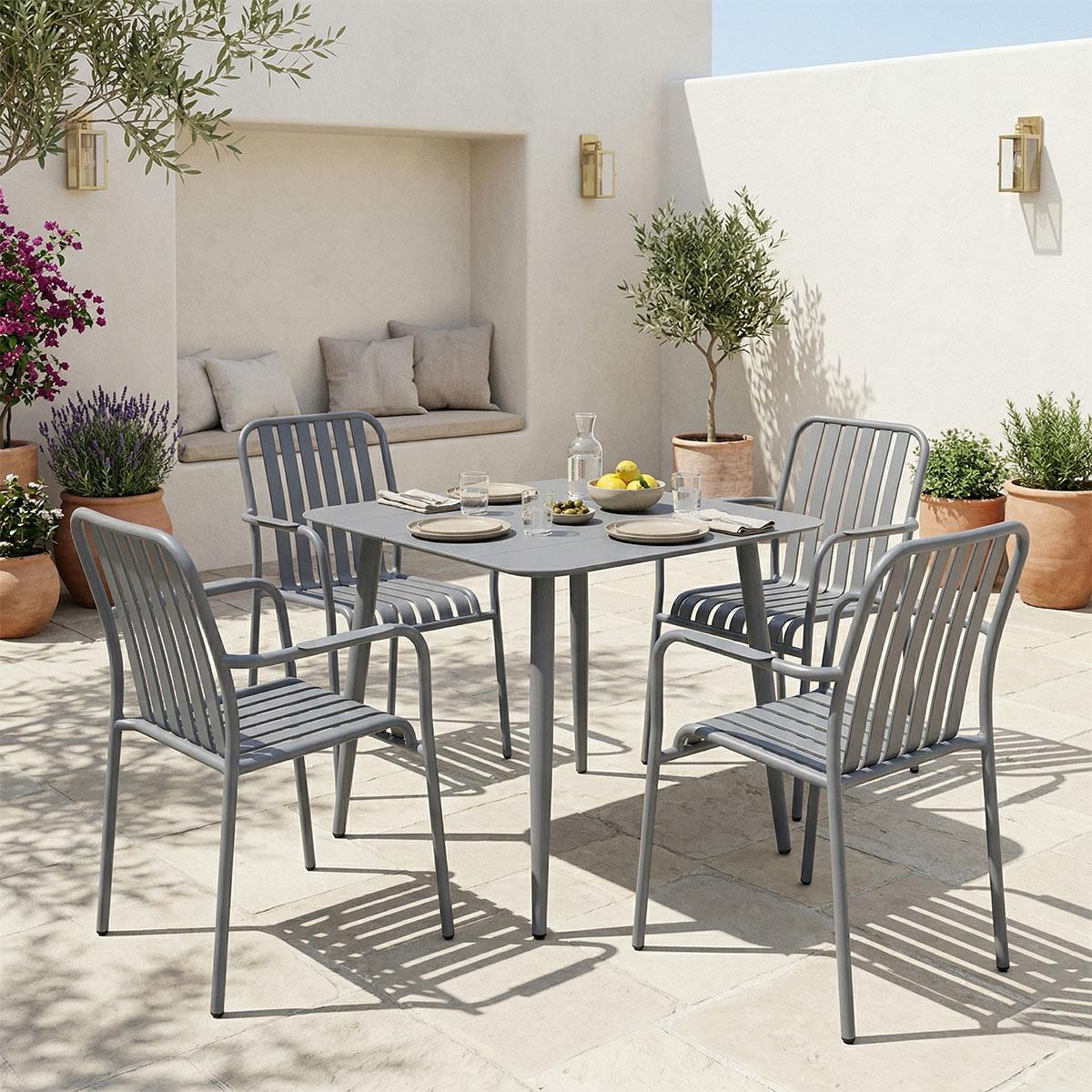 Σετ Τραπεζαρία Heven Vista 5τεμ ανθρακί αλουμίνιο 80x80x72Υεκ. Σετ Τραπεζαρία Heven Vista 5τεμ ανθρακί αλουμίνιο 80x80x72Υεκ.