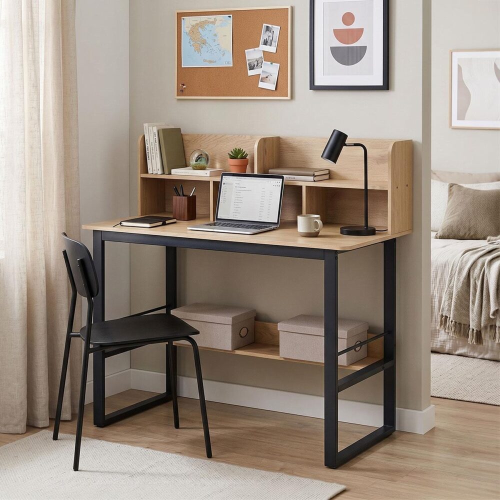 Γραφείο εργασίας Biuro oak - μαύρο μέταλλο 120x60x103εκ Γραφείο εργασίας Biuro oak - μαύρο μέταλλο 120x60x103εκ