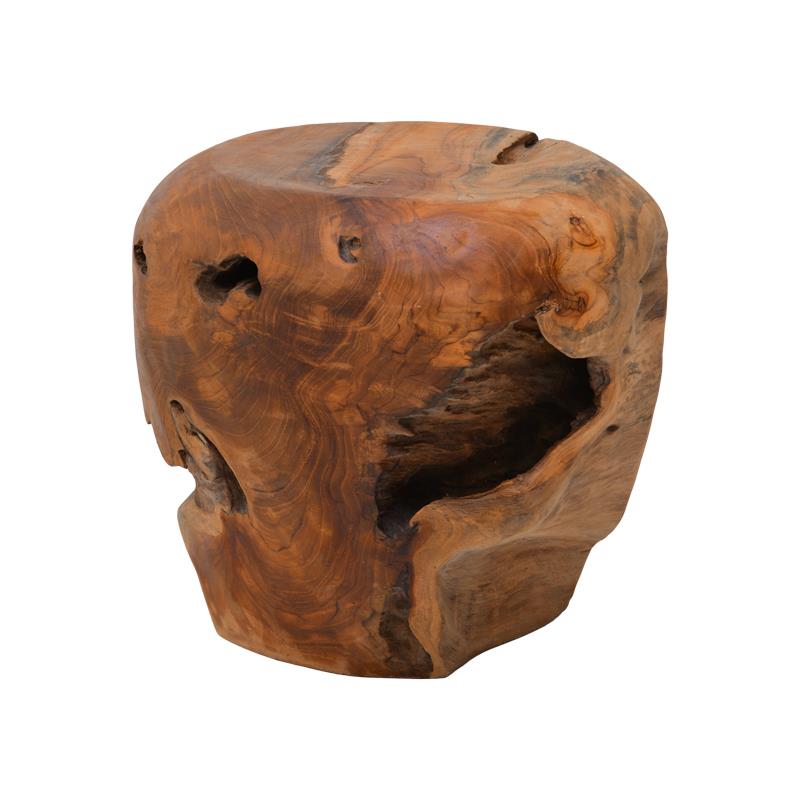 Σκαμπό Bolare teak ξύλο σε φυσική απόχρωση Φ40x35εκ