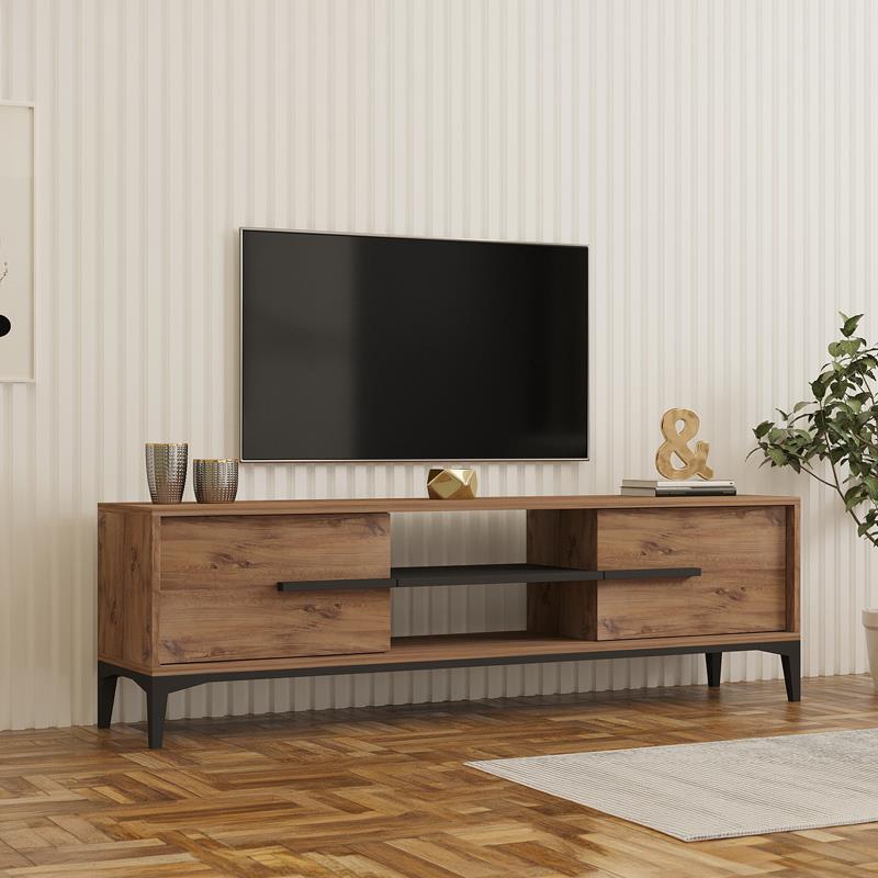Έπιπλο τηλεόρασης Eslem oak με ανθρακί 160x34,6x48,1εκ