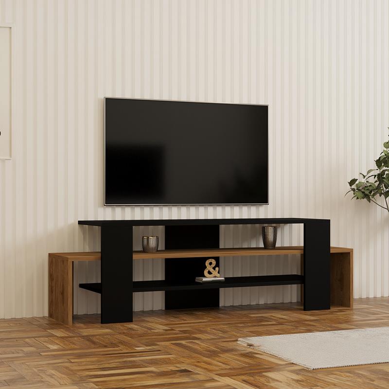Έπιπλο τηλεόρασης Lenour sonoma με μαύρο 150x35x45εκ Έπιπλο τηλεόρασης Lenour sonoma με μαύρο 150x35x45εκ