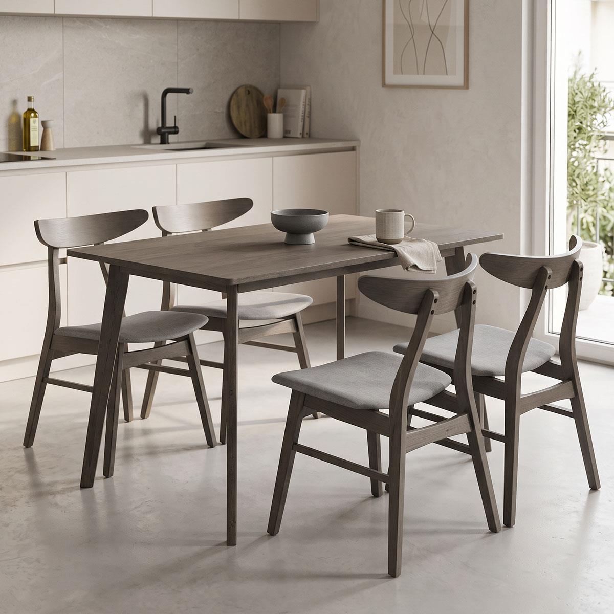 Tραπεζαρία Benson - Orlean σετ 5τμχ rustic grey-ύφασμα γκρι 120x75x75εκ Tραπεζαρία Benson - Orlean σετ 5τμχ rustic grey-ύφασμα γκρι 120x75x75εκ