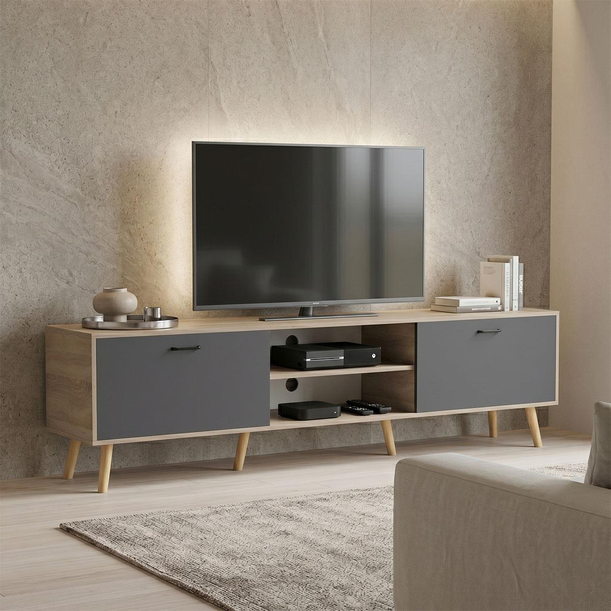 Έπιπλο τηλεόρασης Gorna sonoma - ανθρακί 180x35x48,6εκ Έπιπλο τηλεόρασης Gorna sonoma - ανθρακί 180x35x48,6εκ