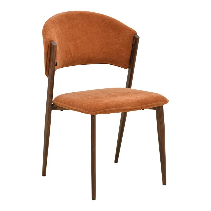 Καρέκλα Dolez terracotta ύφασμα - πόδι καρυδί μέταλλο 49x58,5x82εκ Καρέκλα Dolez terracotta ύφασμα - πόδι καρυδί μέταλλο 49x58,5x82εκ