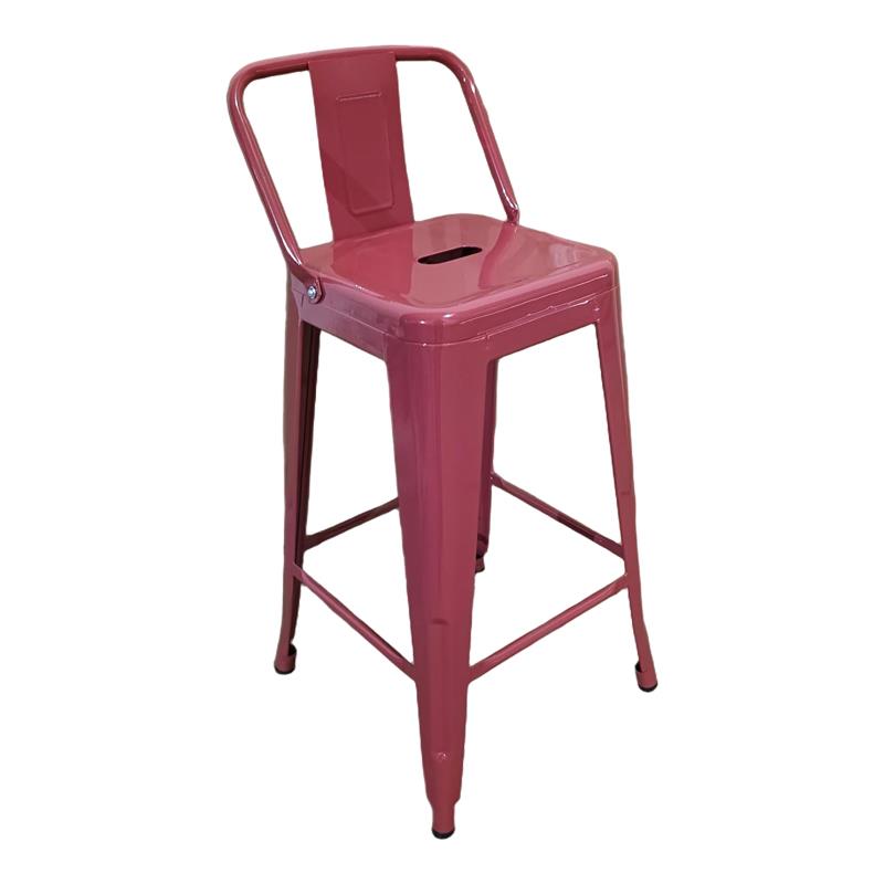 Σκαμπό μπαρ μεσαίου ύψους με πλάτη Utopia terracotta 42x42x86εκ