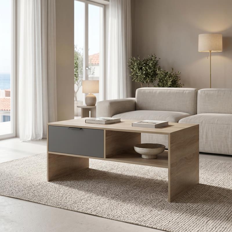 Τραπεζάκι σαλονιού Felina sonoma-ανθρακί 100x50x45εκ Τραπεζάκι σαλονιού Felina sonoma-ανθρακί 100x50x45εκ