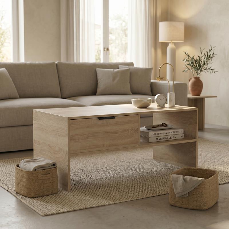 Τραπεζάκι σαλονιού Felina sonoma 100x50x45εκ Τραπεζάκι σαλονιού Felina sonoma 100x50x45εκ