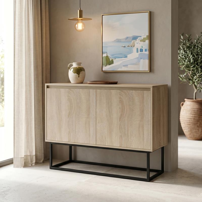 Μπουφές Dabia sonoma-πόδι μαύρο μέταλλο 100x40x74εκ Μπουφές Dabia sonoma-πόδι μαύρο μέταλλο 100x40x74εκ