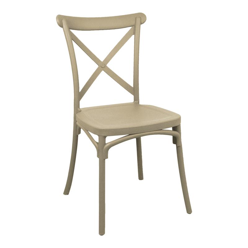 Καρέκλα κήπου Crossie στοιβαζόμενη pp cappuccino 43x53x88εκ