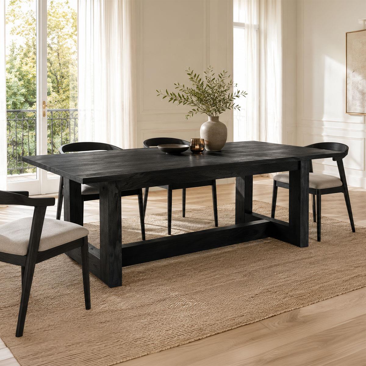 Τραπέζι Senza μαύρο μάνγκο ξύλο 180x90x76εκ