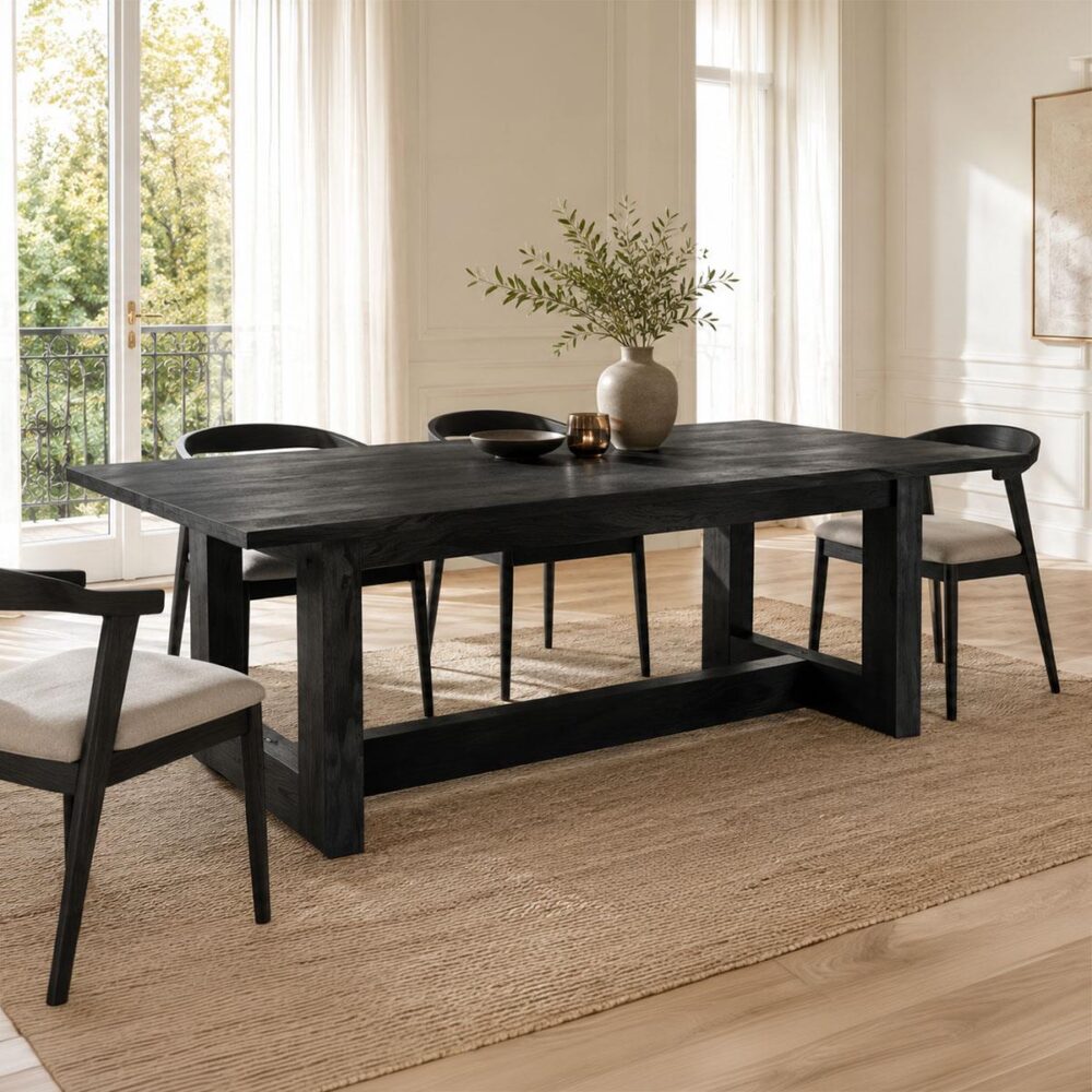 Τραπέζι Senza μαύρο μάνγκο ξύλο 180x90x76εκ
