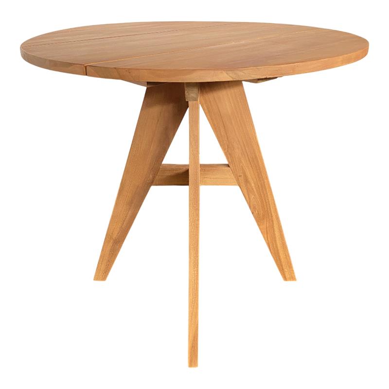 Τραπέζι Cadrada teak ξύλο σε φυσική απόχρωση Φ80x76εκ