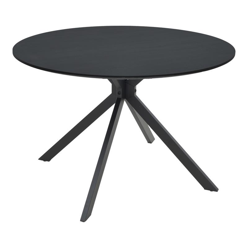Τραπέζι Xuson μαύρο mdf με μεταλλικό πόδι Φ120x75εκ