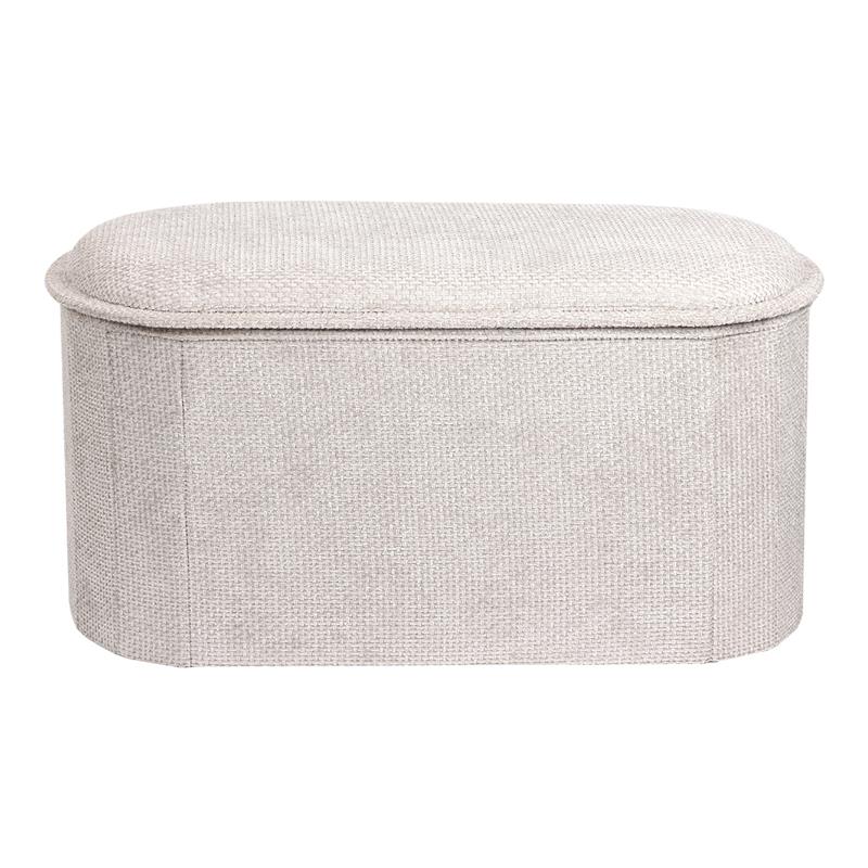 Σκαμπό-μπαούλο Trebia κρεμ ύφασμα 76x38x38εκ