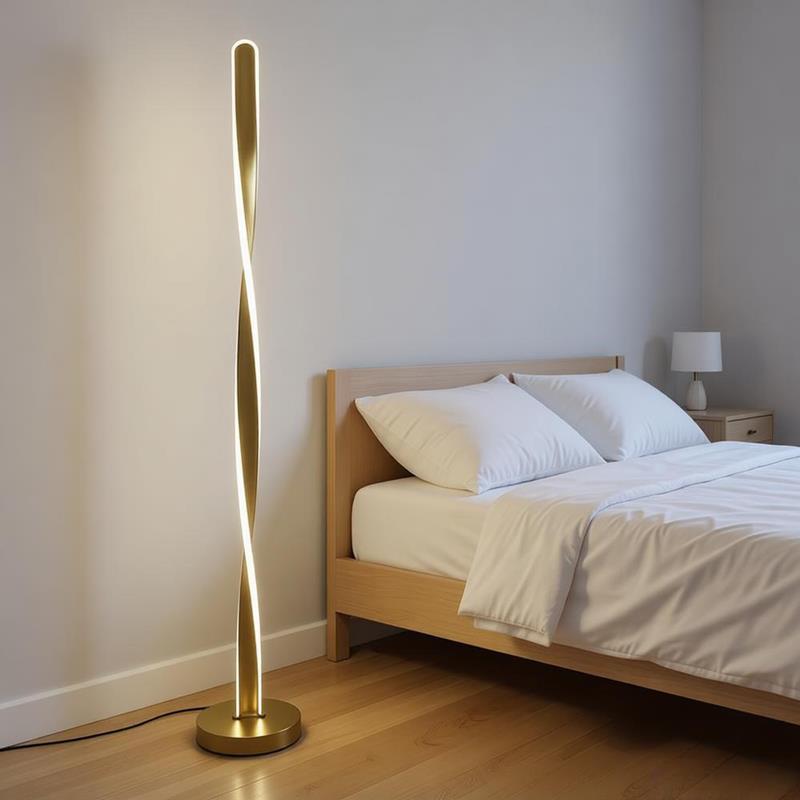 Φωτιστικό δαπέδου Jounko led χρυσό μεταλλικό Φ20x130εκ