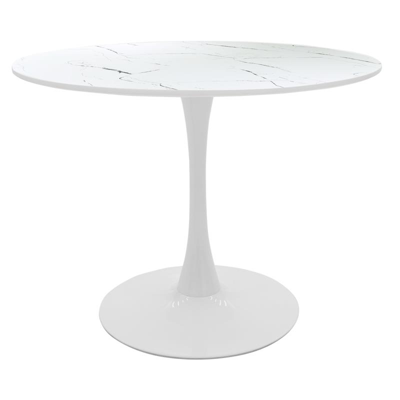 Tραπέζι Balou sintered stone σε λευκή απόχρωση με όψη μαρμάρου-βάση λευκό μέταλλο Φ120x73εκ Tραπέζι Balou sintered stone σε λευκή απόχρωση με όψη μαρμάρου-βάση λευκό μέταλλο Φ120x73εκ