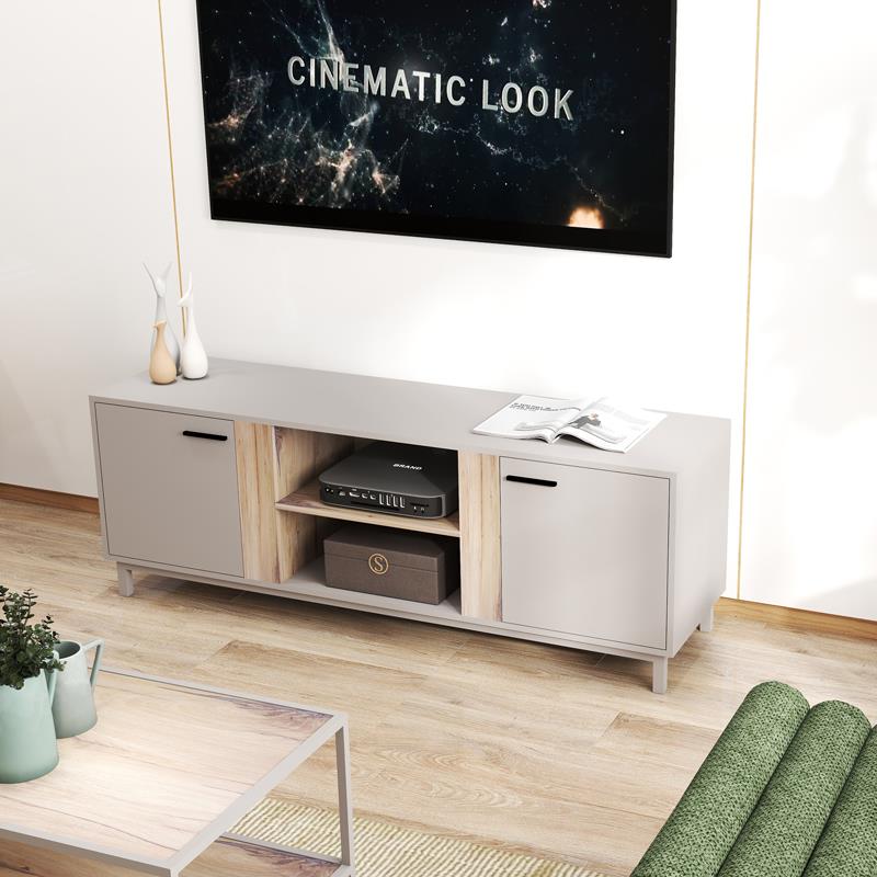 Έπιπλο τηλεόρασης Polenio cappuccino με φυσικό 150x40x53εκ