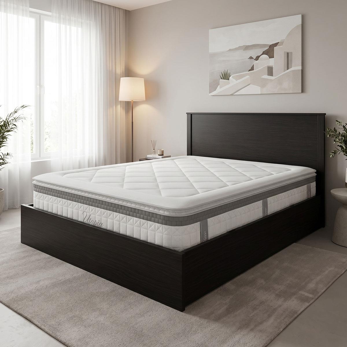 Κρεβάτι με στρώμα Athos Utopia Διπλό σε wenge 160x200εκ