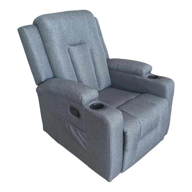 Πολυθρόνα relax με μηχανισμό massage Gessel ανθρακί ύφασμα 80x90x98εκ