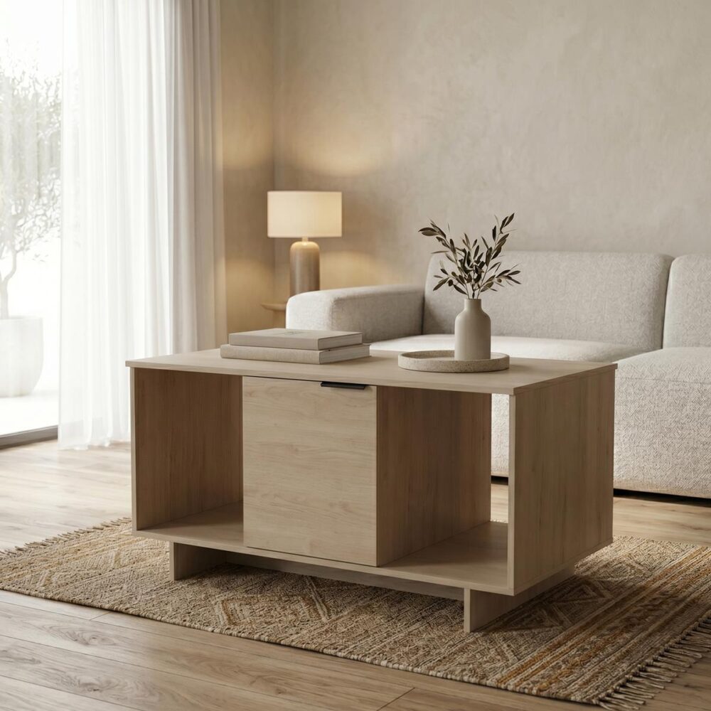 Τραπεζάκι σαλονιού Nalinda σε sonoma 100x55x55εκ Τραπεζάκι σαλονιού Nalinda σε sonoma 100x55x55εκ