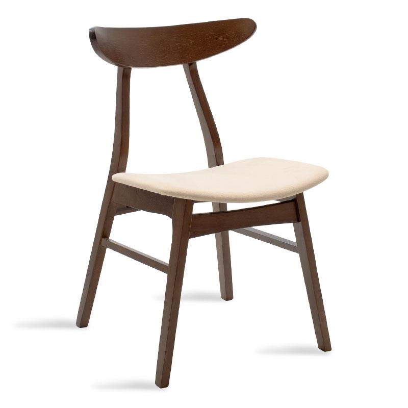 Καρέκλα Orlean μπεζ ύφασμα-rubberwood καρυδί πόδι Καρέκλα Orlean μπεζ ύφασμα-rubberwood καρυδί πόδι