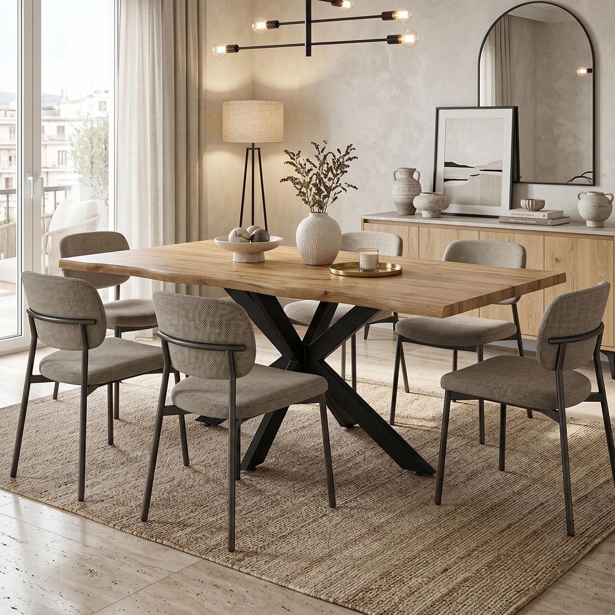 Tραπέζι Gilman MDF sonoma-μαύρο 180x90x75εκ Tραπέζι Gilman MDF sonoma-μαύρο 180x90x75εκ