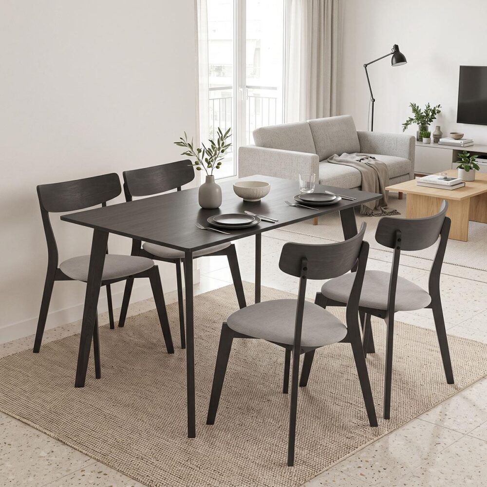 Tραπεζαρία Benson - Toto σετ 5τμχ rustic grey - ύφασμα γκρι 120x75x75εκ Tραπεζαρία Benson - Toto σετ 5τμχ rustic grey - ύφασμα γκρι 120x75x75εκ