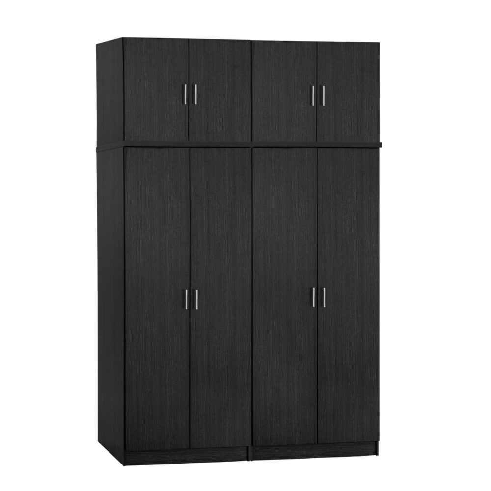 Ντουλάπα Jenna Τετράφυλλη με Πατάρι Zebrano 160x42x241 εκ.