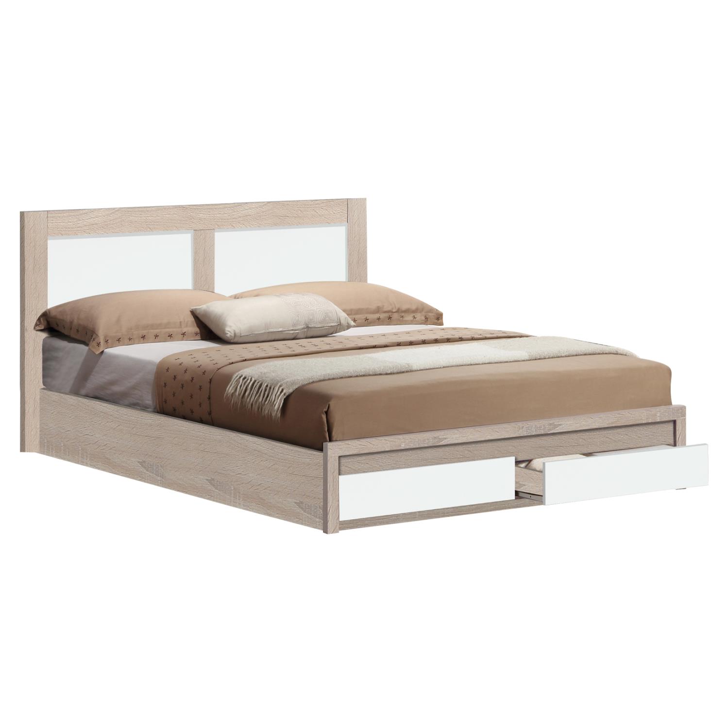 Κρεβάτι CAPRI C312.06 Διπλό με 2 Συρτάρια Sonama - Λευκό 150x200 εκ.