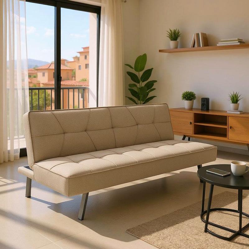 Καναπές - Κρεβάτι Travis 3θέσιος Ύφασμα Μπέζ 175x83x74 εκ.