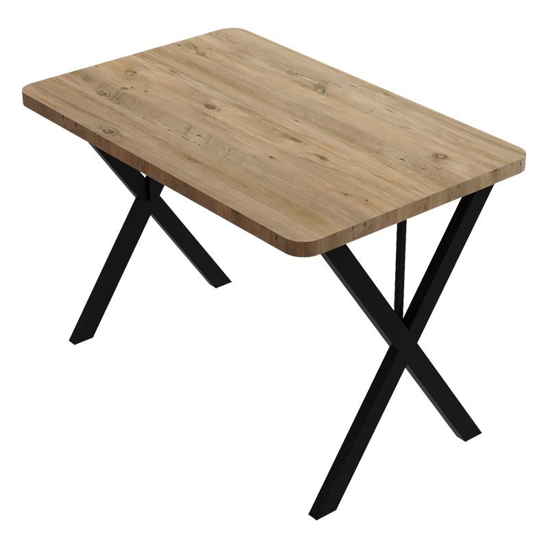 Τραπέζι Zeryin oak μελαμίνης-μαύρο μέταλλο 70x110x75εκ Τραπέζι Zeryin oak μελαμίνης-μαύρο μέταλλο 70x110x75εκ