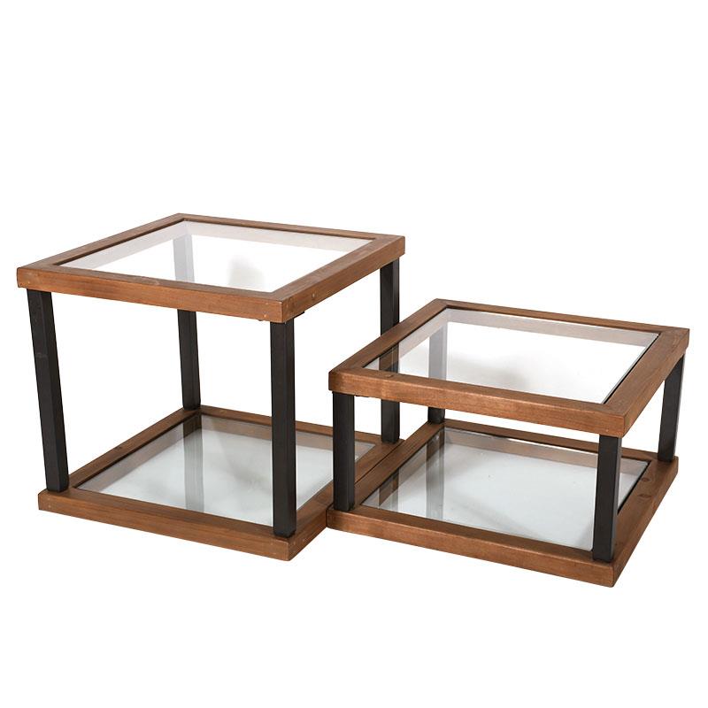 Σετ 2 Τραπεζάκια Σαλονιού 51x51x46 & 51x51x30 εκ.